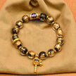 Tibetan Prayer Wheel Charm Incense Ash Glass Beaded Bracelet，Spiritual Lucky Jewelry