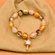 Tibetan Prayer Wheel Charm Incense Ash Glass Beaded Bracelet，Spiritual Lucky Jewelry