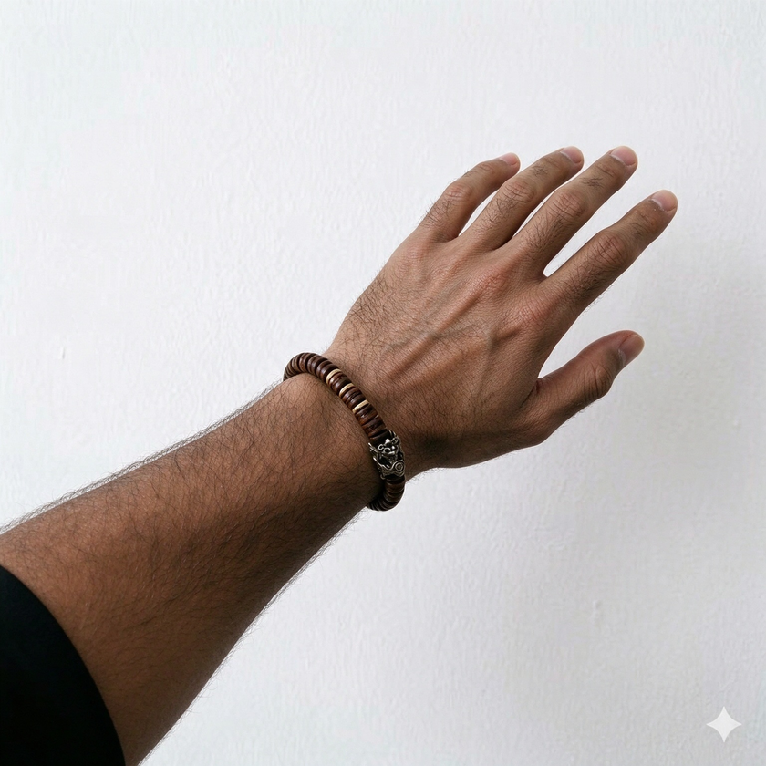 Natural Lightning Strike Jujube Wood Pi Xiu Bracelet | Wealth & Calm Meditation Wrist Jewelry